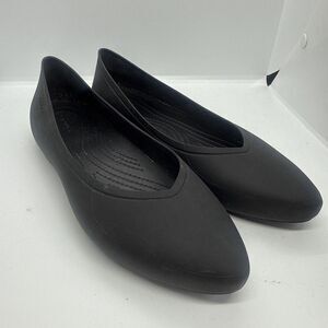 Crocs Brooklyn Ballet Flats Womens Size 9 Black Pointed Toe Slip On Shoes